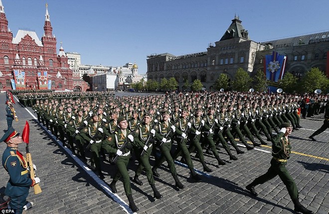 Lễ duyệt binh của quân đội Nga trên Quảng trường Đỏ ngày 9/5/2014.