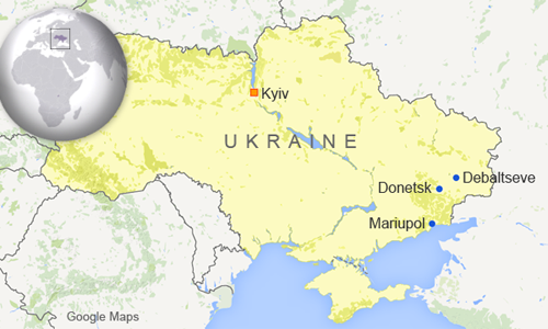 Debaltseve là địa điểm trọng yếu nối Donetsk và Lugansk. Ảnh: VOA