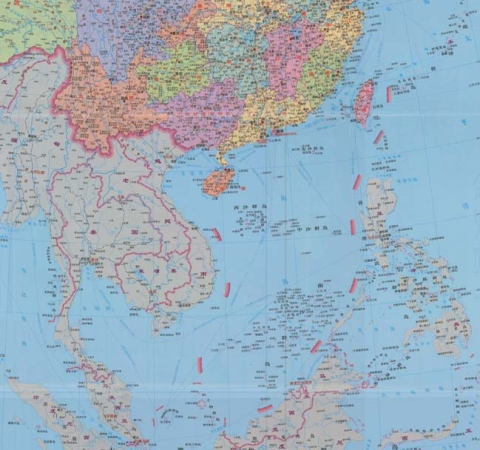 Bản đồ đường lưỡi bò bao trùm phần lớn diện tích Biển Đông của Trung Quốc (ảnh: AP)