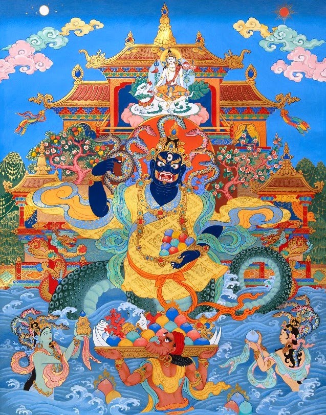 Hình miêu tả một naga trong Phật giáo Tây Tạng (Ảnh: Digital Tibetan Buddhist Altar)