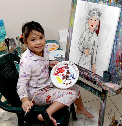 Jacquelyn  Ngô - thần đồng hội họa nhí gốc Việt trên đất Úc
