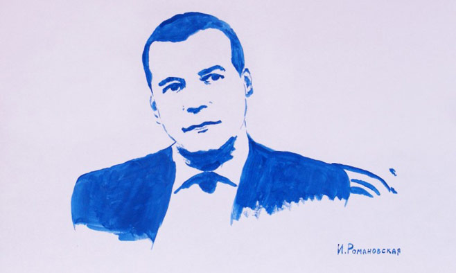 Còn đây là chân dung của Thủ tướng Nga Medvedev. (Ảnh: Blog nhân vật)